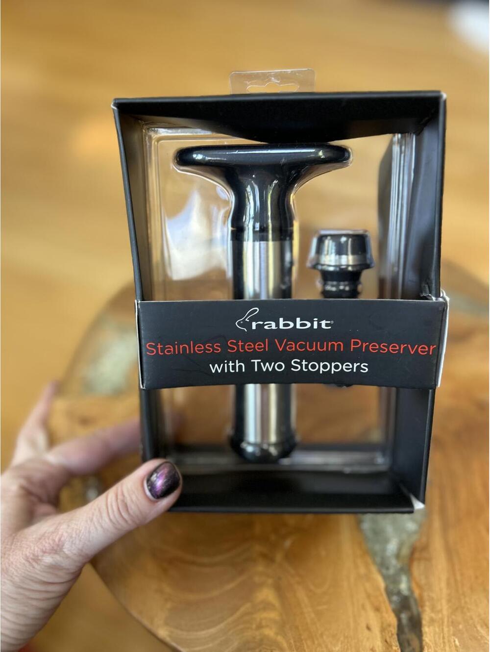 Rabbit Stainless Steel Vacuum Preserver with Two Stoppers
